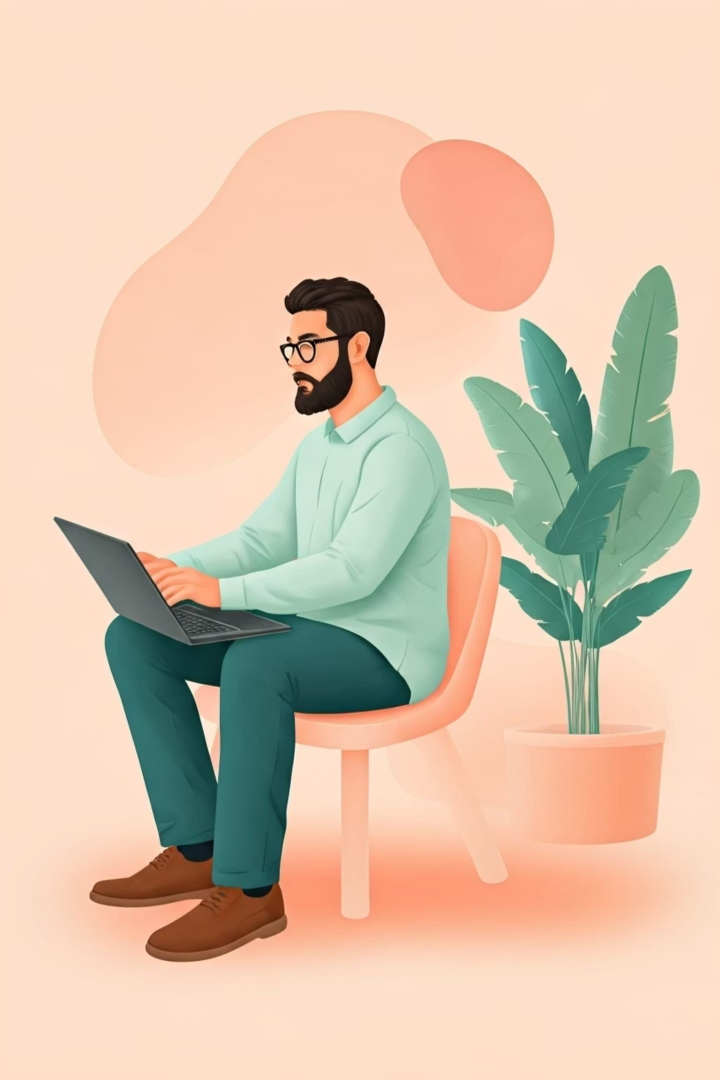 リモートワークをするエンジニア